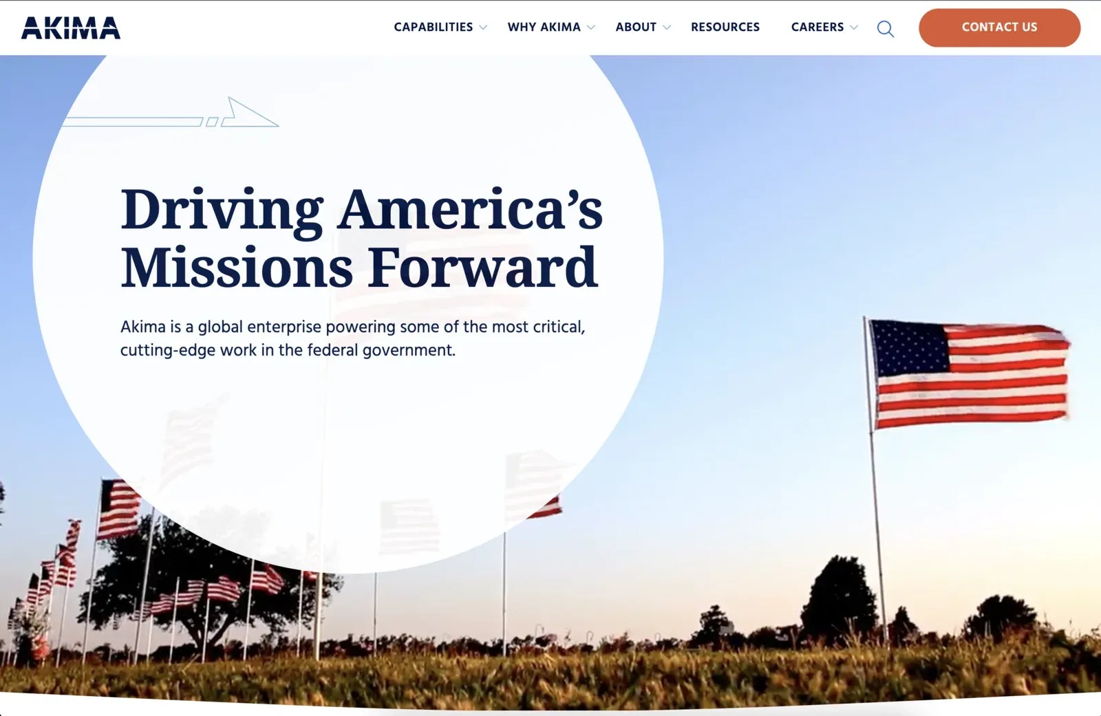 Screenshot of the Akima website